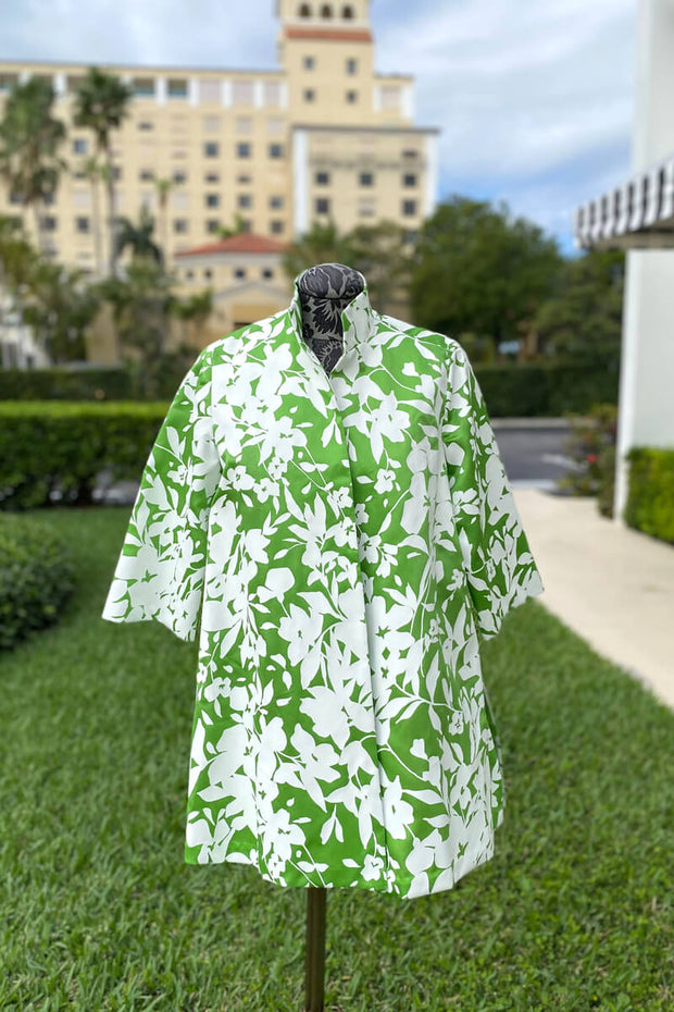 Calm Jacket in Green Silk available at Mildred Hoit in Palm Beach.