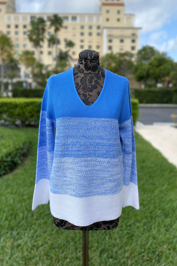 French Blue and White Ombre Tunic available at Mildred Hoit.