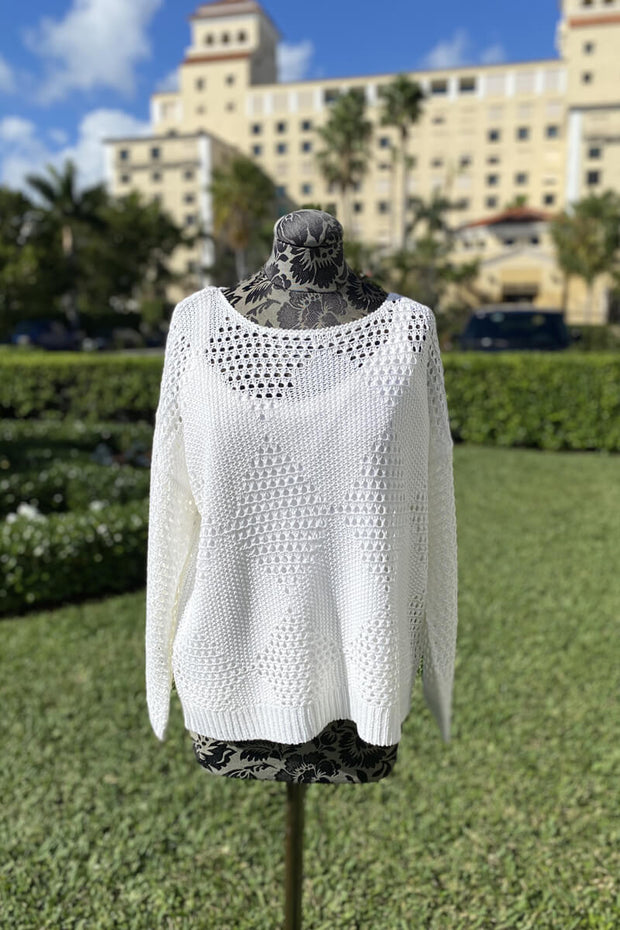 Layered Sweater Set in White available at Mildred Hoit in Palm Beach. 