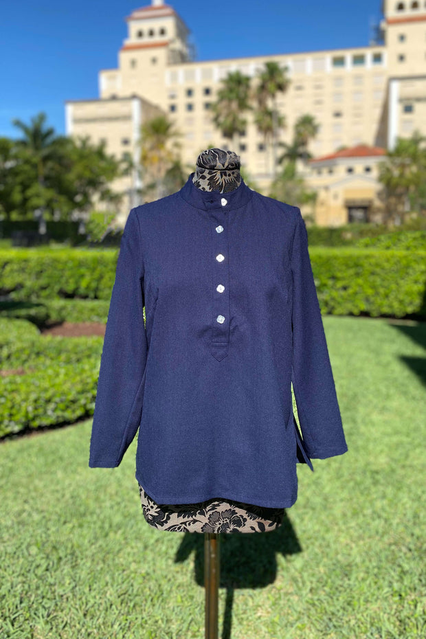 Mary G. Navy Suzanne Blouse available at Mildred Hoit.