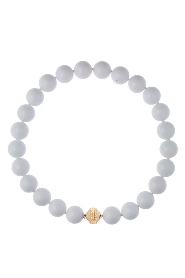 Clara Williams Victoire White Agate 16mm Necklace available at Mildred Hoit in Palm Beach.