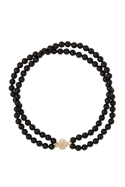 Clara Williams Victoire Black Obsidian Double Strand Necklace