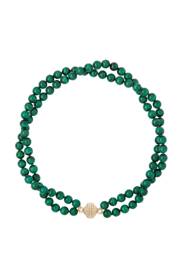 Clara Williams Victoire Malachite Double Strand Necklace available at Mildred Hoit in Palm Beach.