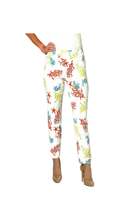 Krazy Larry Pull-On Pant - Coral Reef available at Mildred Hoit in Palm Beach.