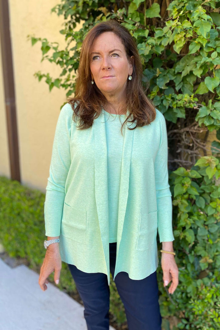 Knit Vest with Pockets - Pistachio - Mildred Hoit