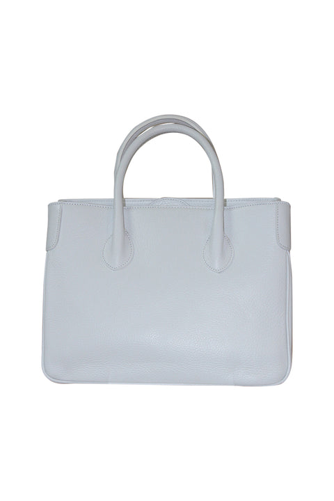Large Italian Ostrich Leather Bag - White
