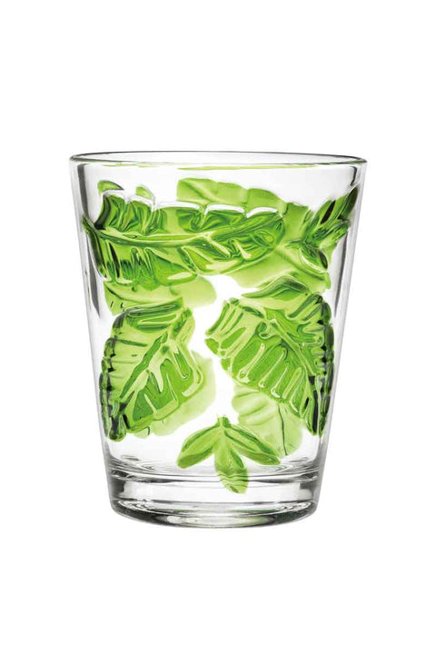 Tropical Leaves Tumblers- Set of 4 available at Mildred Hoit in Palm Beach.