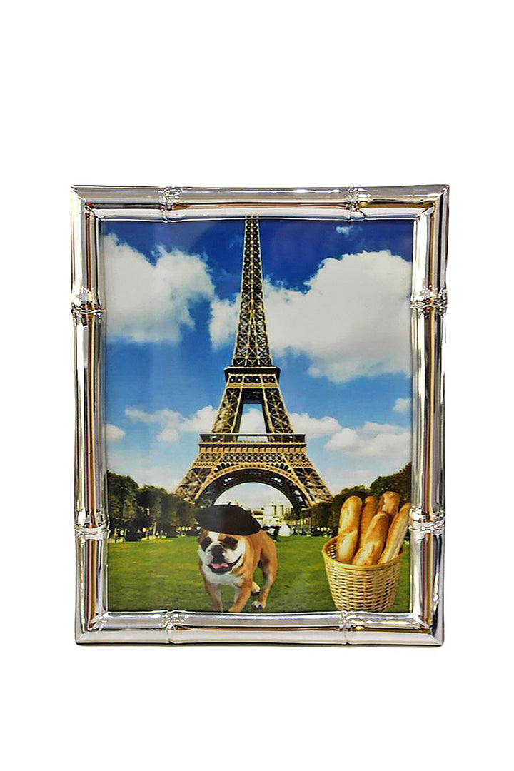 Wide Bamboo Silver Plated 4X6 Frame - Mildred Hoit