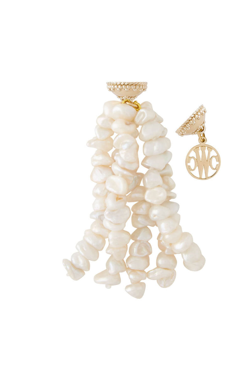 Clara Williams Keshi Pearl Tassel available at Mildred Hoit. 