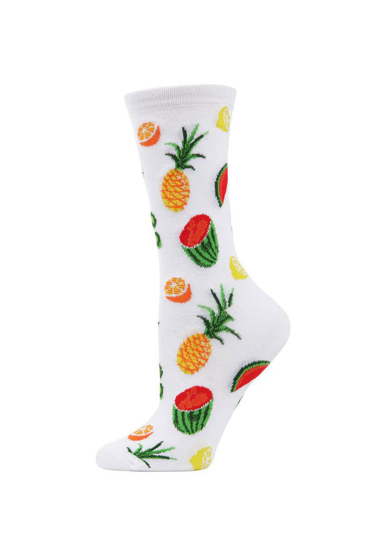 Women's Tropical Fruit and Vegetable Crew Socks - Mildred Hoit