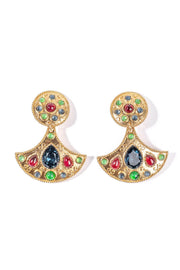 Kenneth Jay Lane Drop Earring with Faceted Sapphire Center