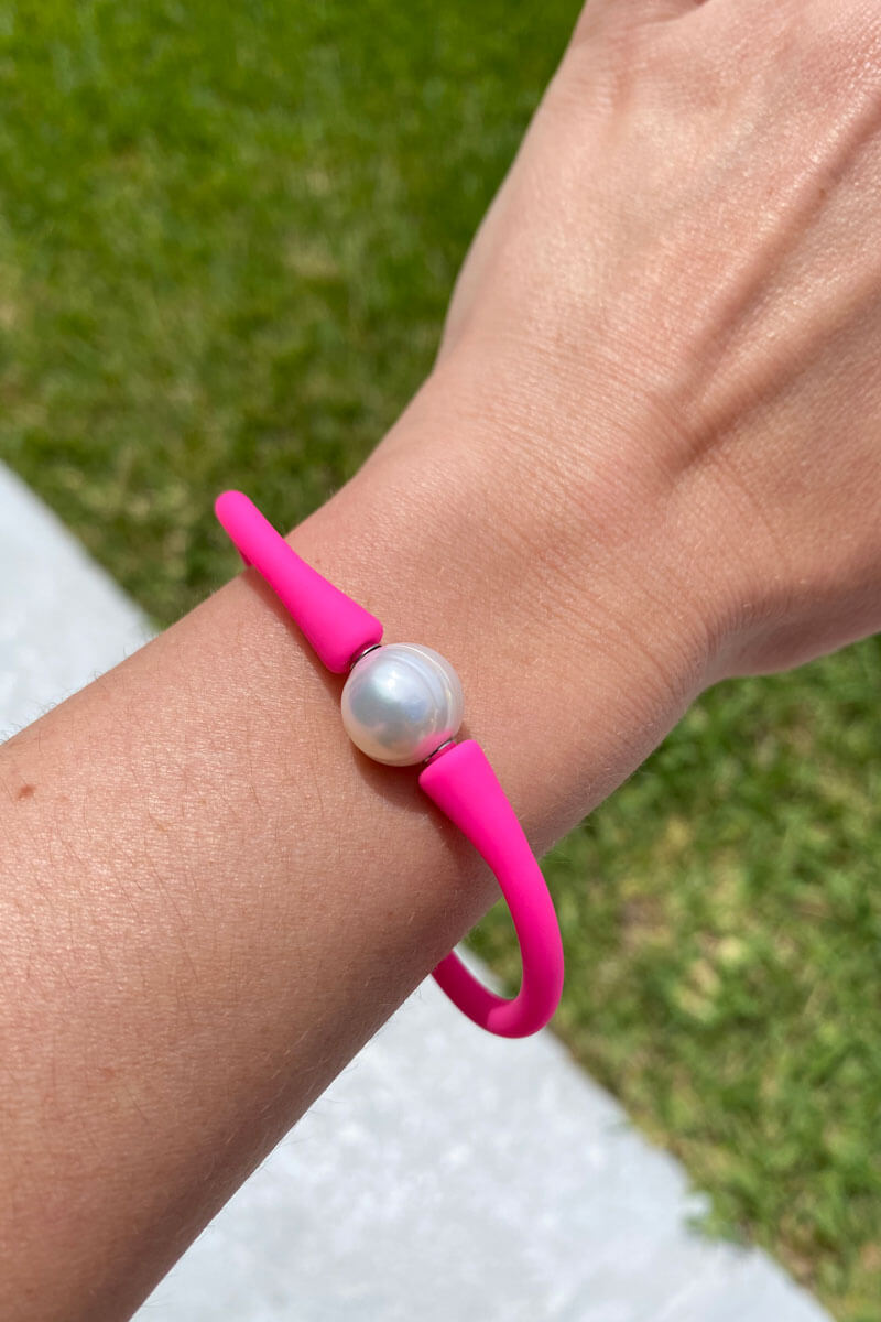 Pearl and Silicone Bracelet - available in multiple colors! - Mildred Hoit