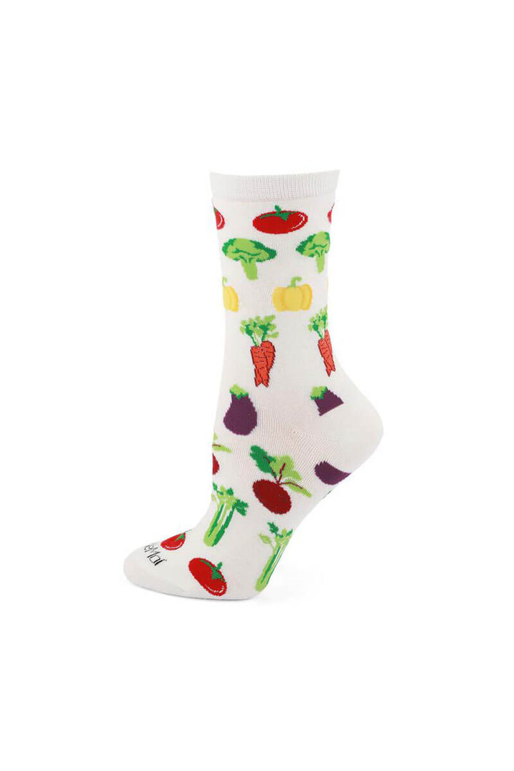 Women's Tropical Fruit and Vegetable Crew Socks - Mildred Hoit