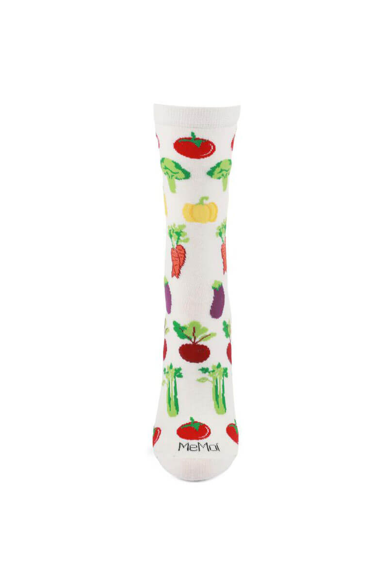 Women's Tropical Fruit and Vegetable Crew Socks - Mildred Hoit