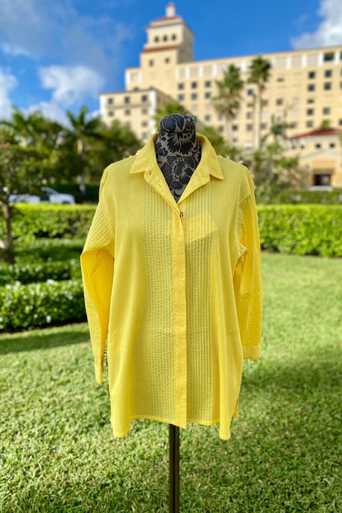 Yacco Maricard Cotton Tunic in Lemon Curd available at Mildred Hoit in Palm Beach.