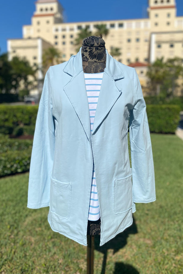 Blue Cotton Jacket available at Mildred Hoit in Palm Beach.