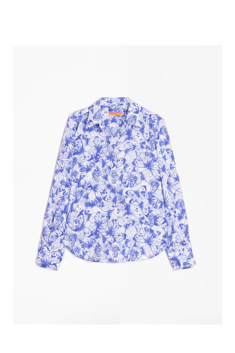 Gaby Shirt in Blue Butterfly - Mildred Hoit