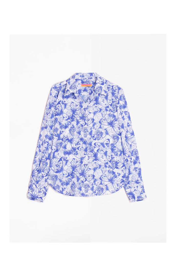 Gaby Shirt in Blue Butterfly - Mildred Hoit